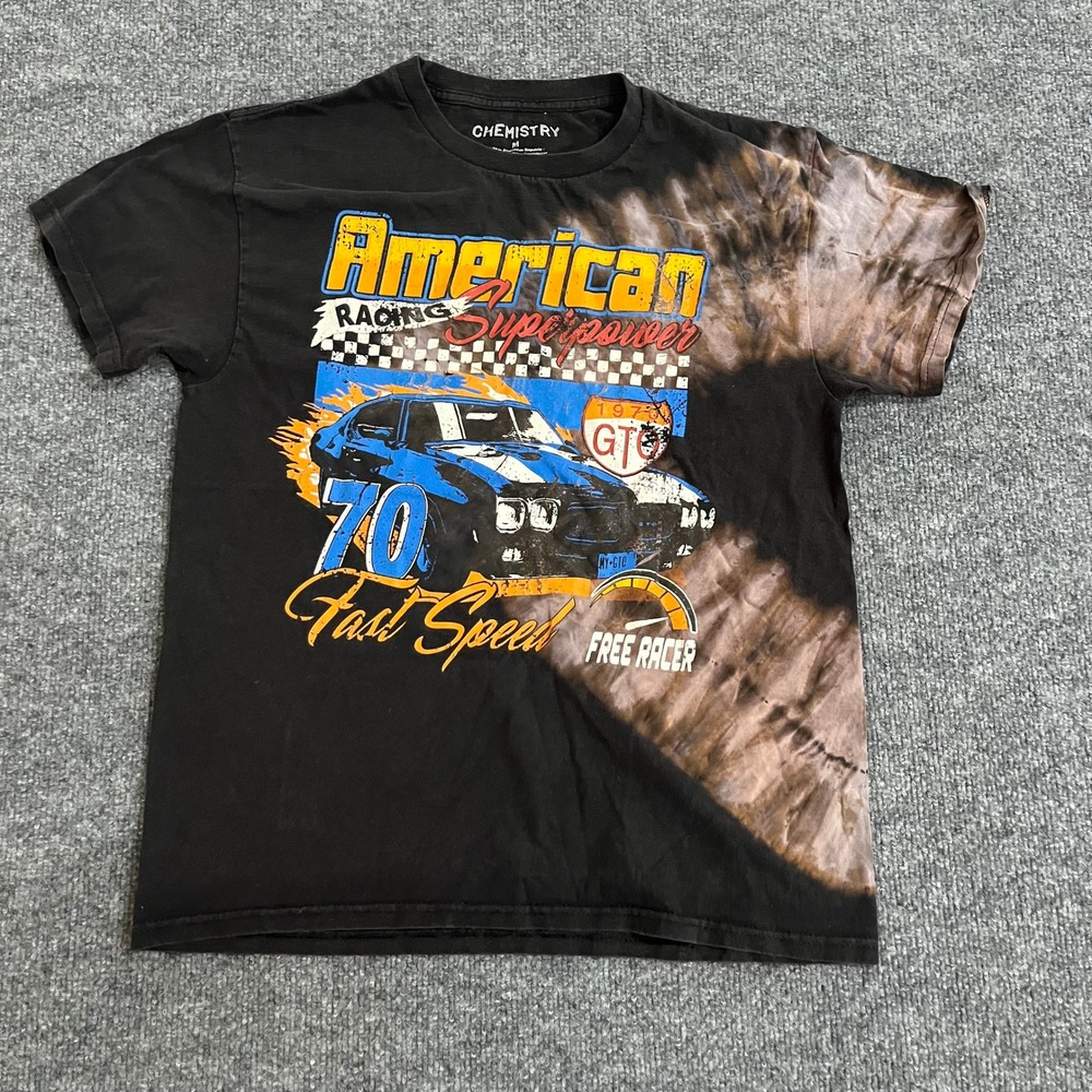 Chemistry T-Shirt Mens Size M Black Tie Dye American Racing GTO Graphic Cotton